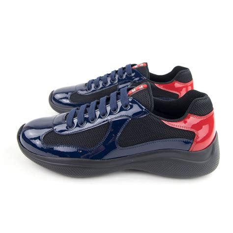 prada sneakers blue and black|black Prada sneakers men.